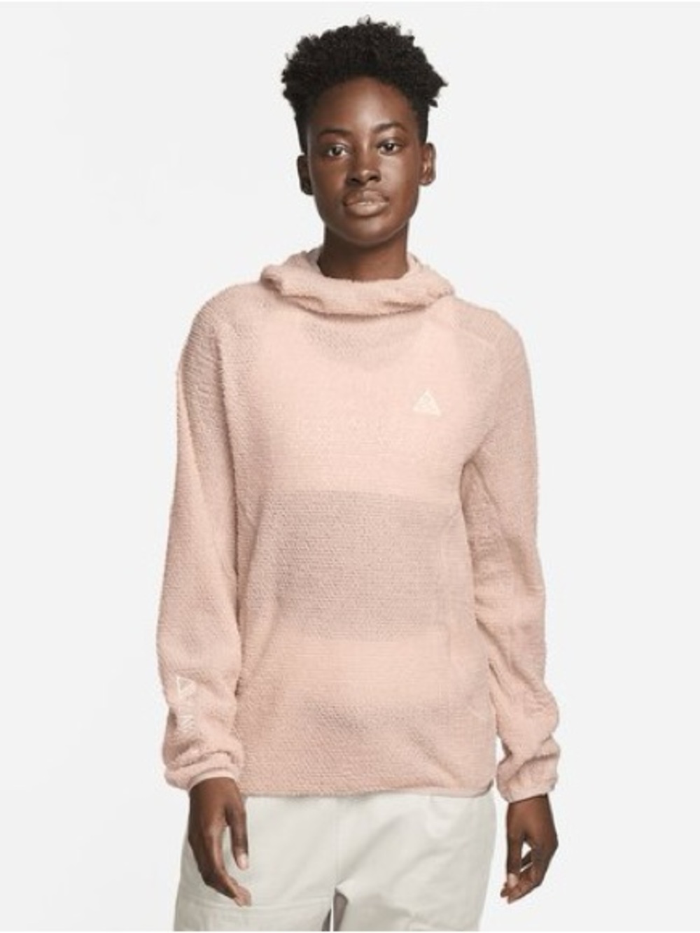 Nike ACG Women’s Wolf Lichen Polartec Fleece Hoodie Women’s Light Pink Sz Large